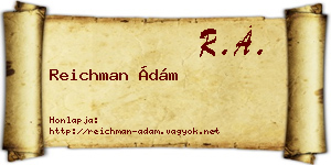 Reichman Ádám névjegykártya
